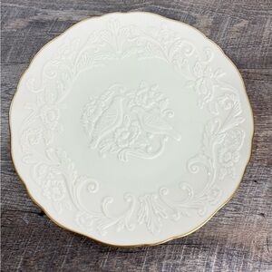 Lenox Lovebirds Anniversary Plate platter 13” across embossed gold trim